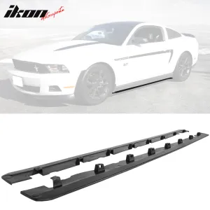 2010-2014 Ford Mustang Side Skirts Rocker Pannel Unpainted Black PU