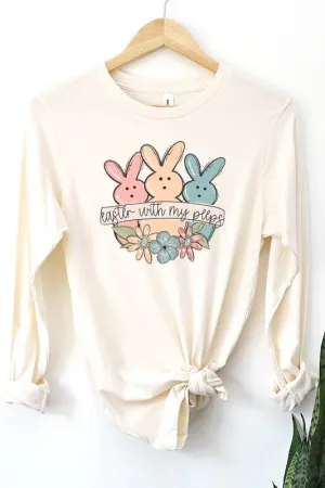 Easter With My Peeps Bunnies Long Sleeve Top