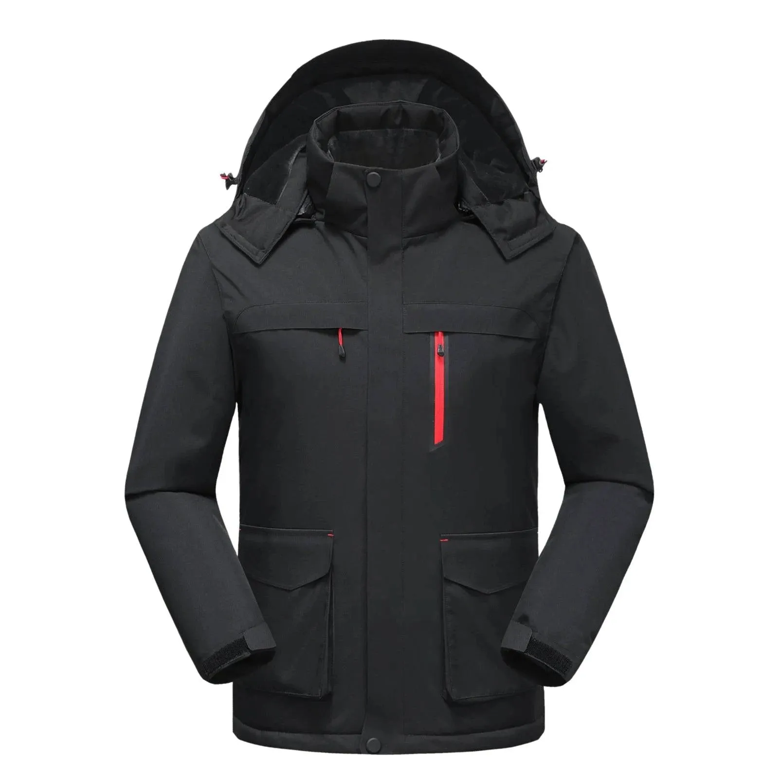 2021 New Heated Jacket with Detachable Hood Winter Warm Heating Jackets Waterproof Rain Coat Windbreaker Clothing Jacket Men