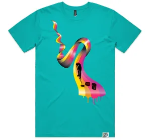 Anniversary Ribbon Men's T shirt  Teal