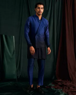 Azure Ombre Modal Linen Kurta With Matching Pajama