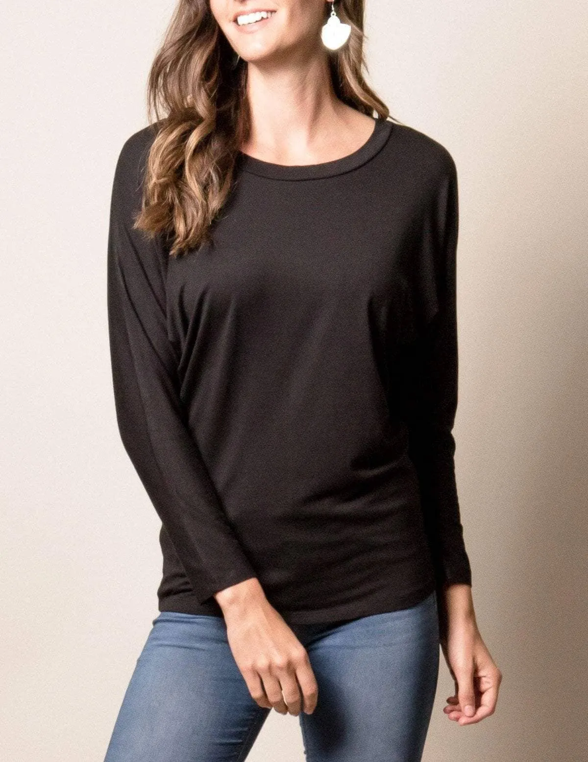 Bamboo/Organic Cotton Long Sleeve Dolman Top