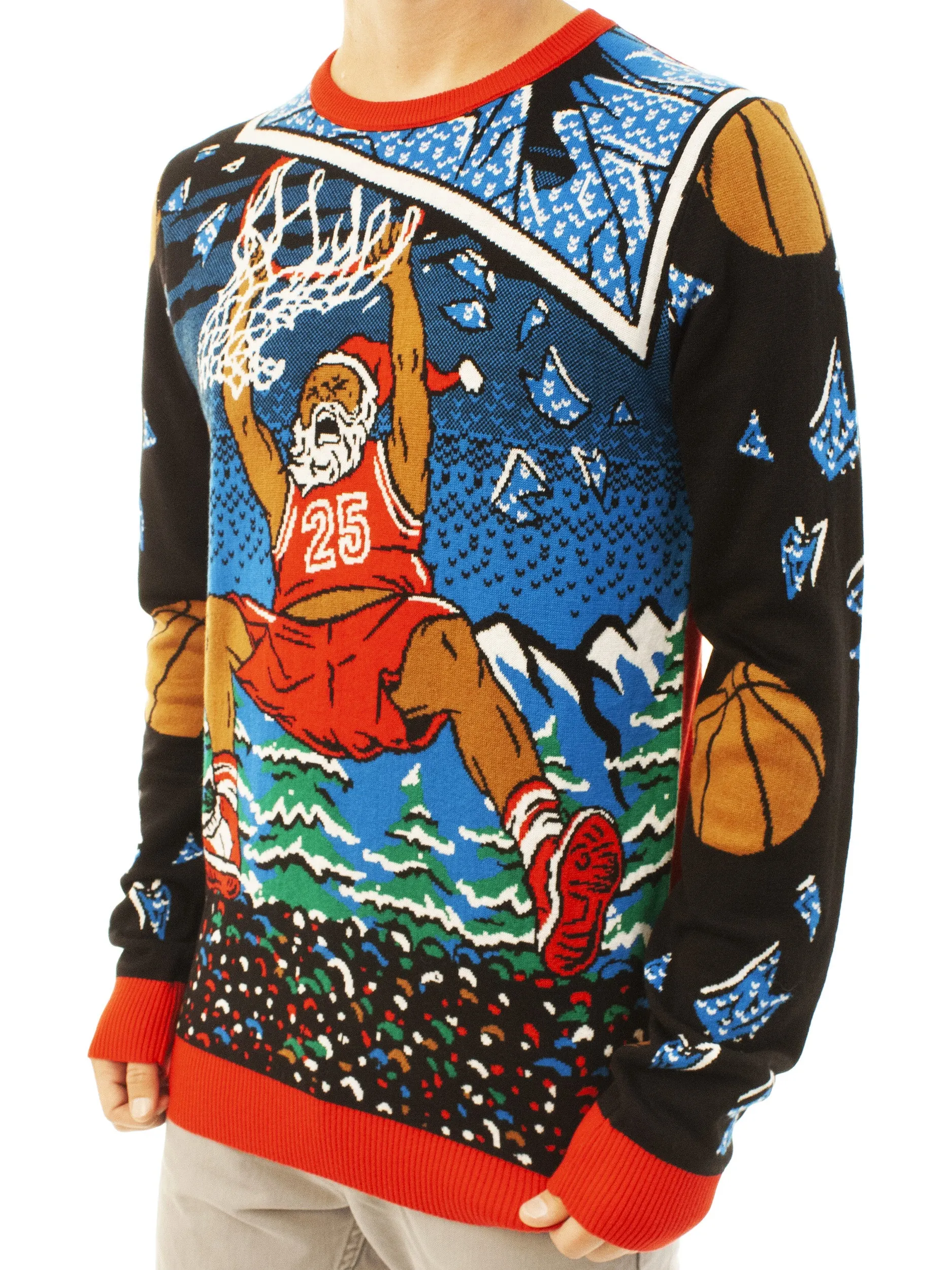 Basketball Santa | Ugly Christmas Sweater For Men & Women | Unisex Sizing