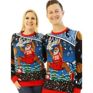 Basketball Santa | Ugly Christmas Sweater For Men & Women | Unisex Sizing