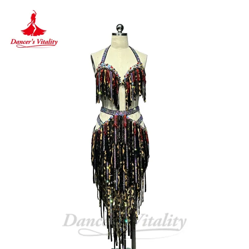 Belly Dance Costume Suit Customsized Women's Tassels Bra irregular Long Skirt Oriental Dance Professional Performance Clothing