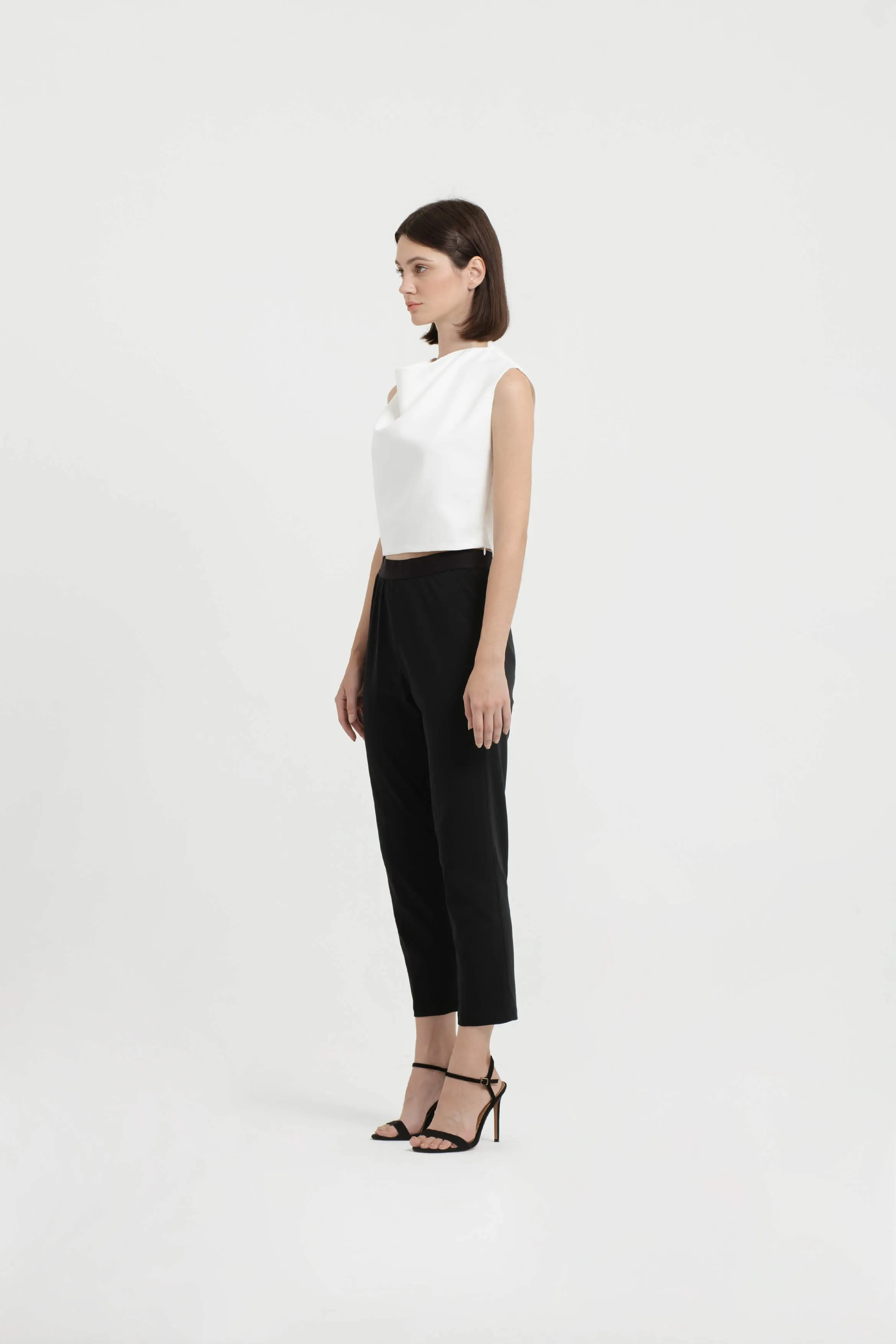 Black Airy Bamboo Relaxed Pants