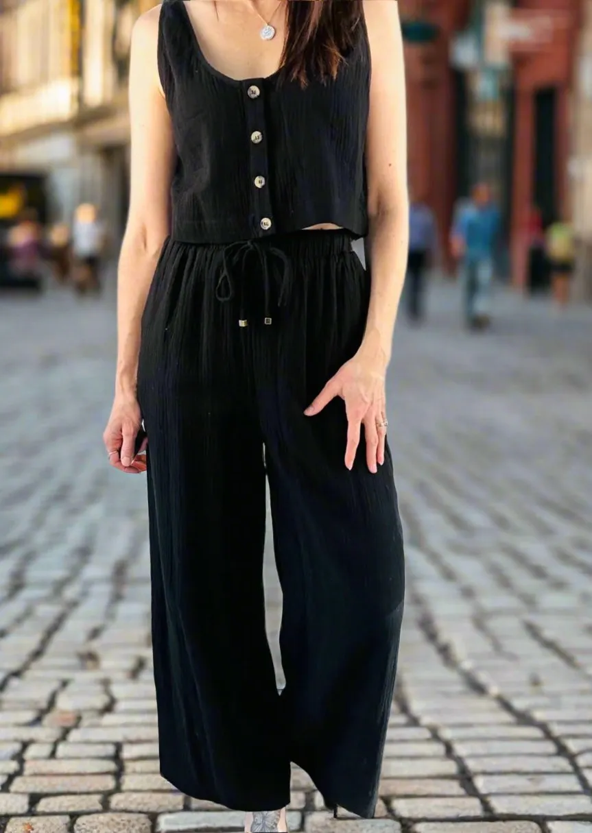 BREEZY HIGH-WAIST WIDE-LEG PANT