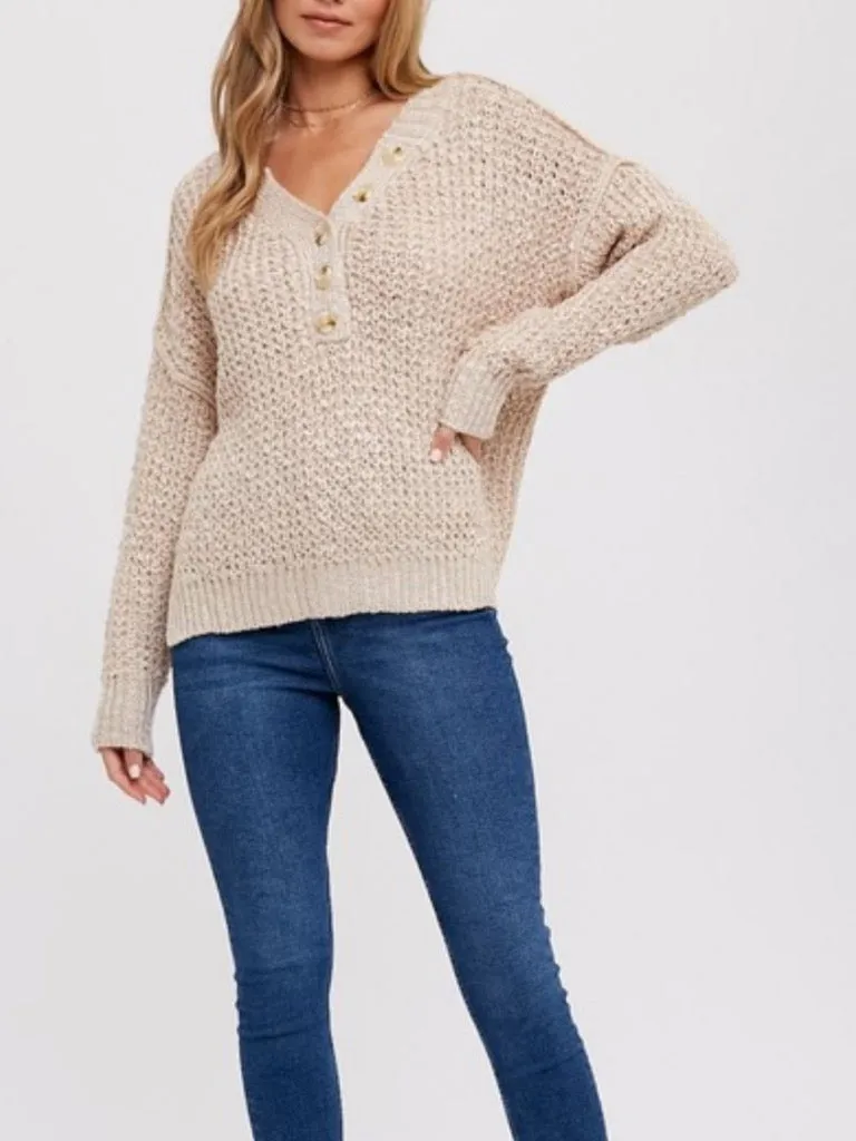 Cheryl Henley Sweater - Beige