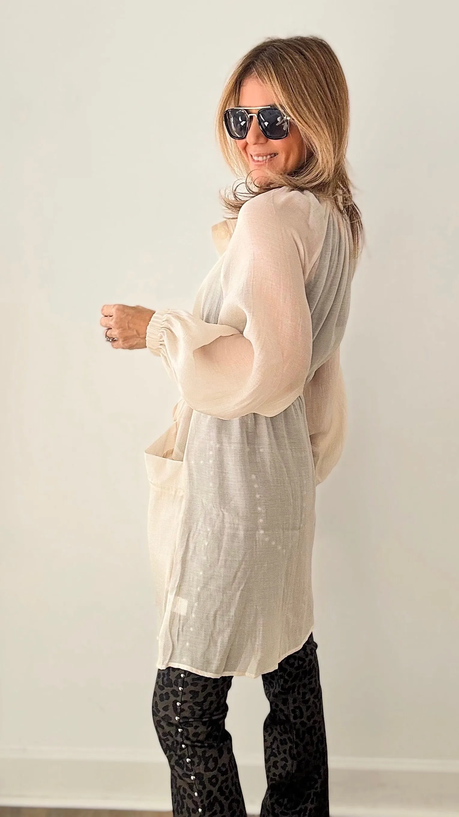 Cinch Waist Jacket - Cream