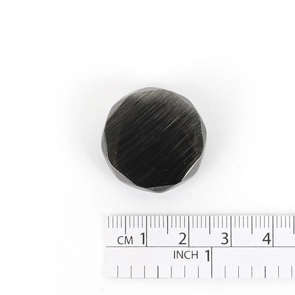 Faceted Metal Shank Button 23mm - Gunmetal