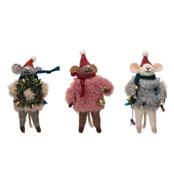 Felt Mice in Fuzzy Sweaters