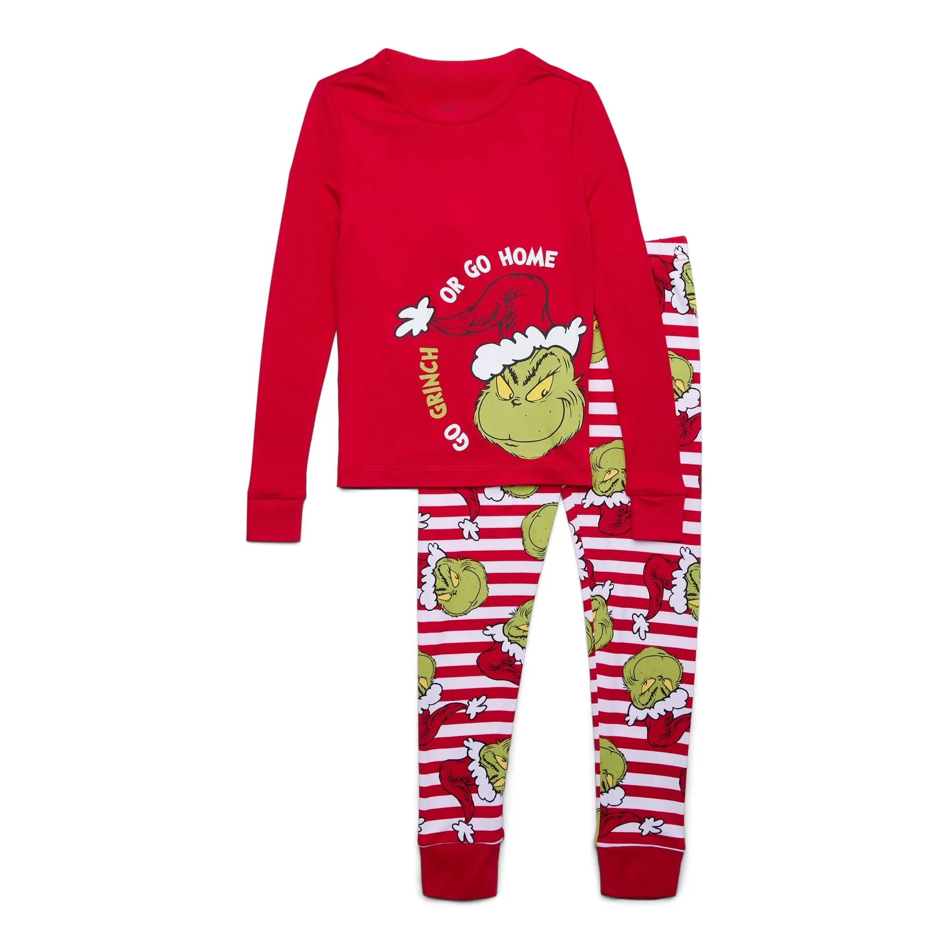 Grinch Christmas Stripe Family Matching Pajama Set