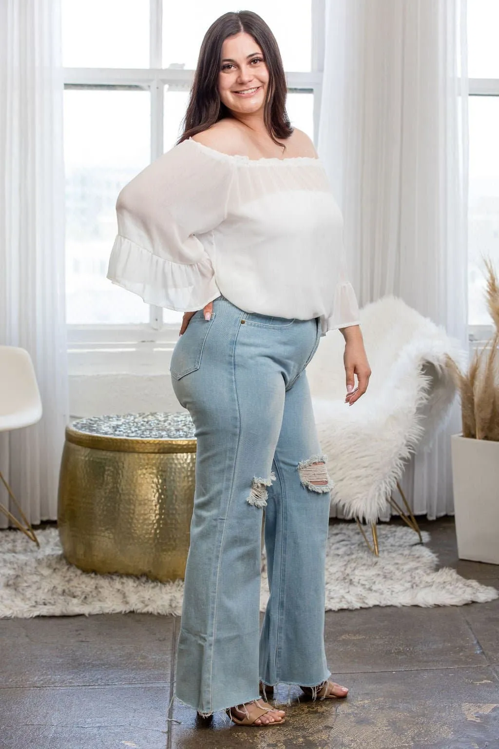 It's A Breeze Off The Shoulder Blouse - White