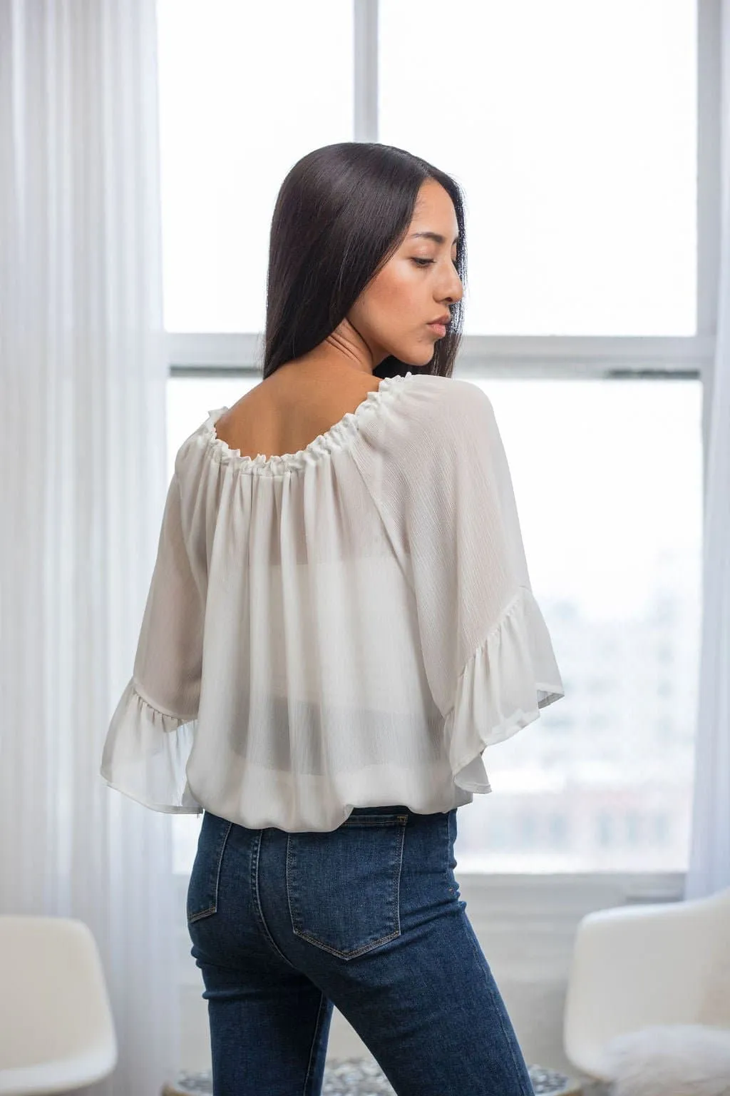 It's A Breeze Off The Shoulder Blouse - White