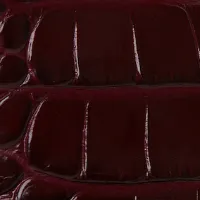 Jumbo Frame Belt In Burgundy Croc Embossed Calf Leather