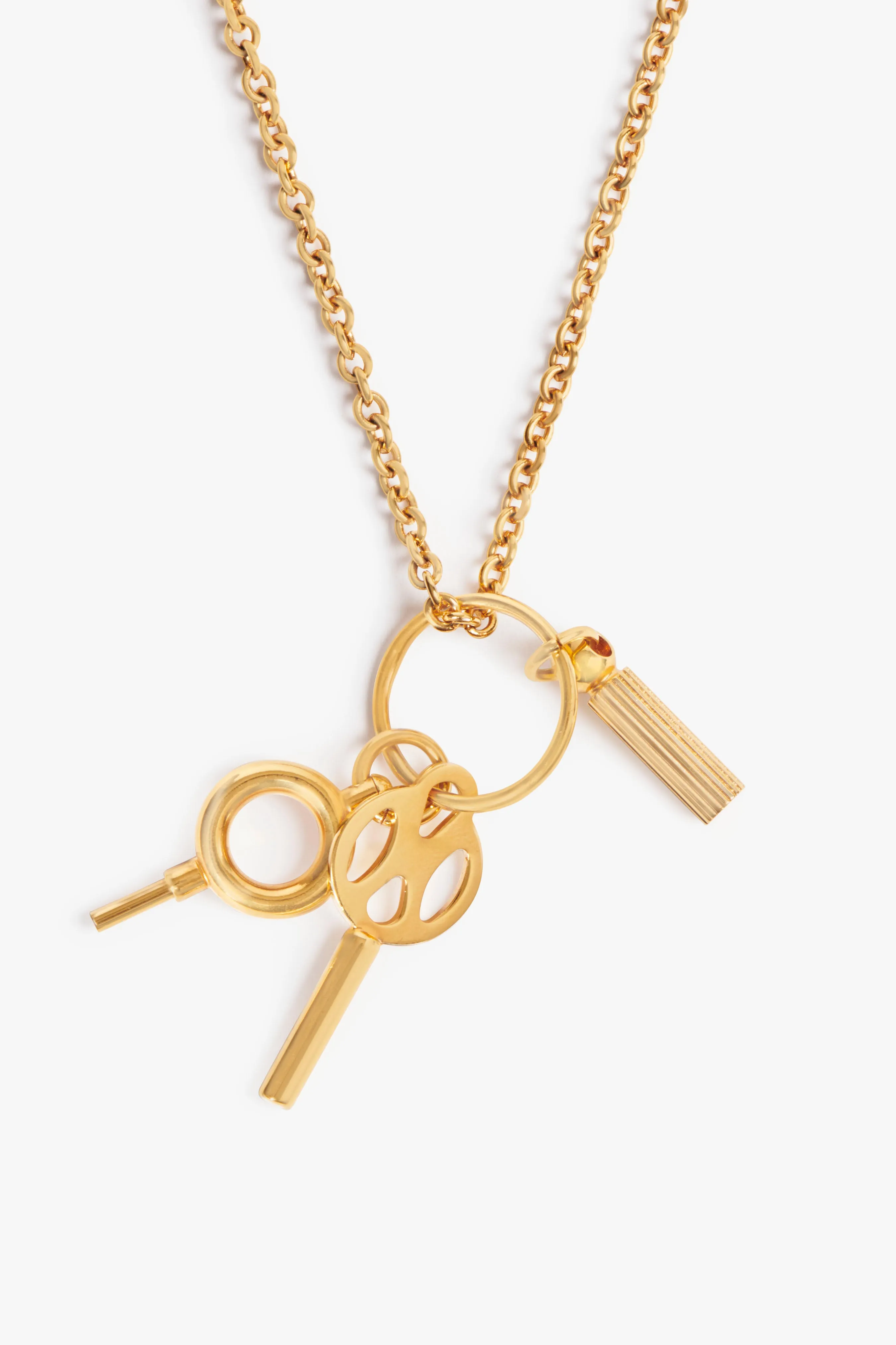 Key Charm Necklace In Gold