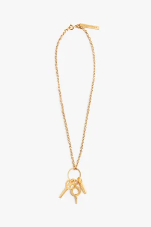 Key Charm Necklace In Gold