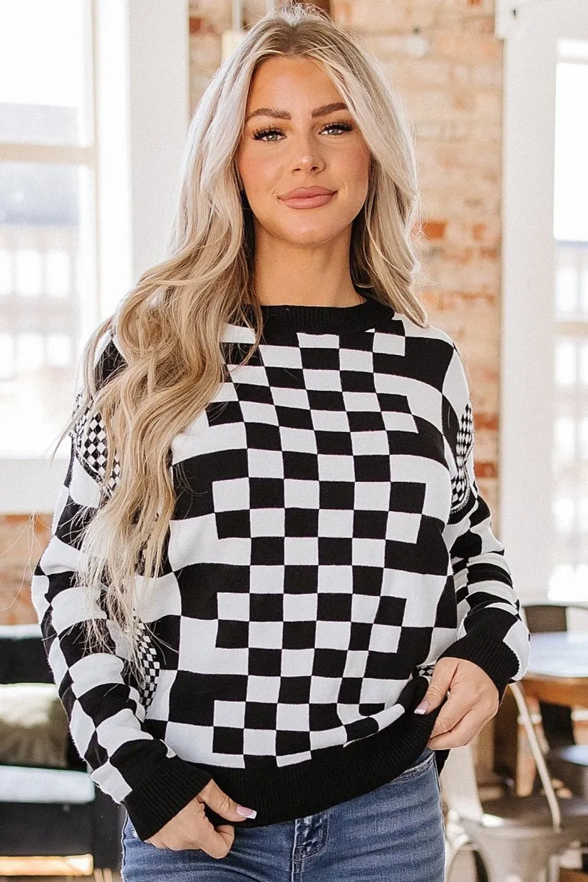 Lexee Checkered Round Neck Sweater | S-2XL | PRE ORDER