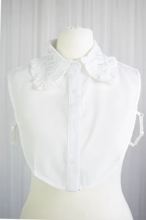 Macy Mock Collar in White Pearl Flower