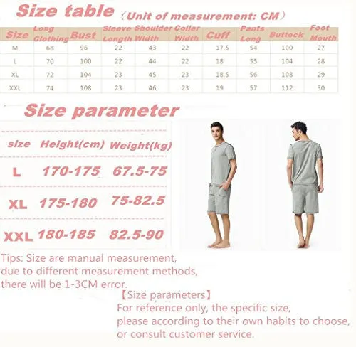 MARSTER FASHIONS MEN'S SUMMER SOFT ROUND NECK LONG SLEEVE PAJAMA SLEEPWEAR(GREY L 1002M)