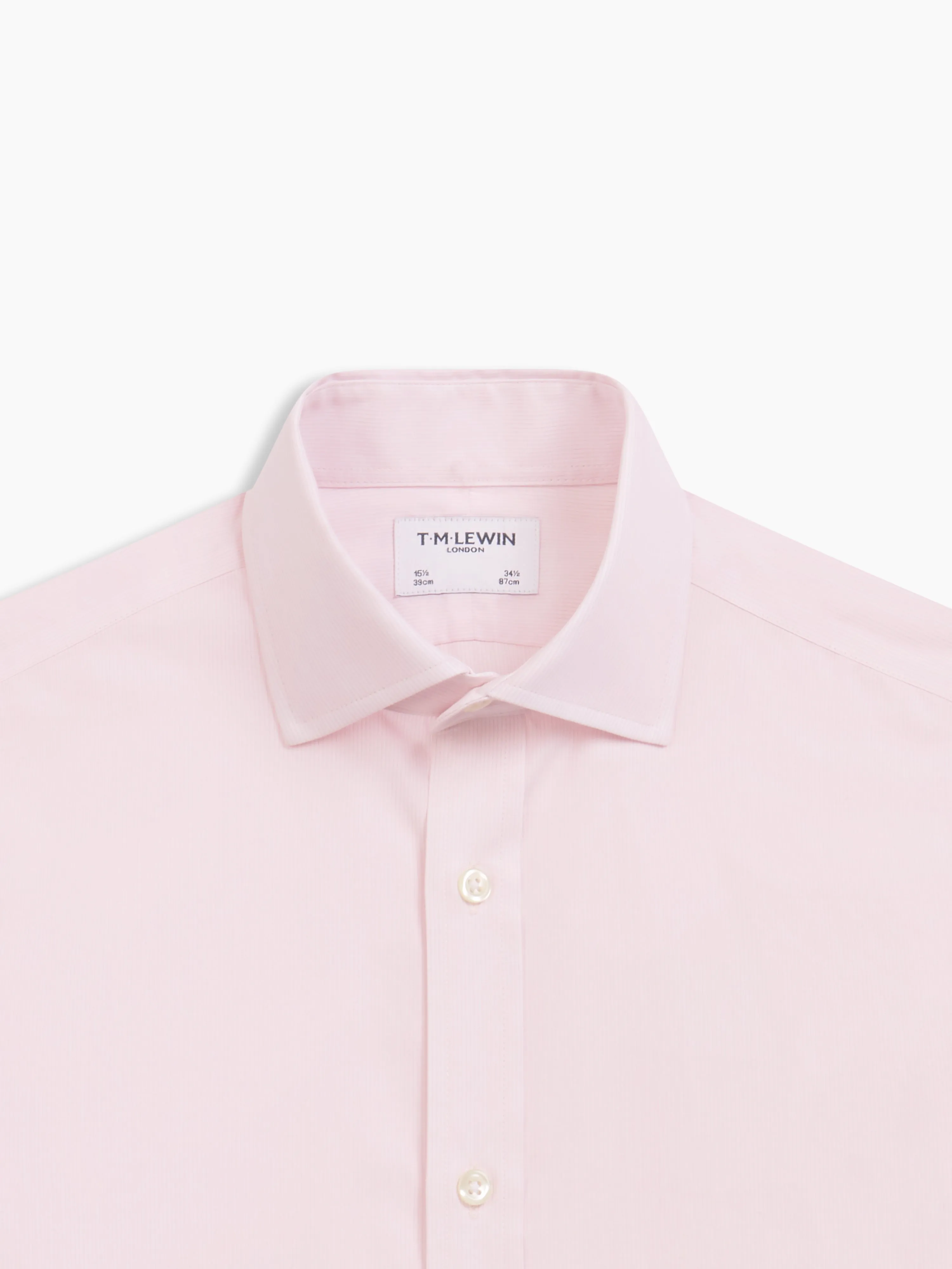 Non-Iron Pink Micro Pinstripe Plain Weave Slim Fit Single Cuff Semi-Cutaway Collar Shirt