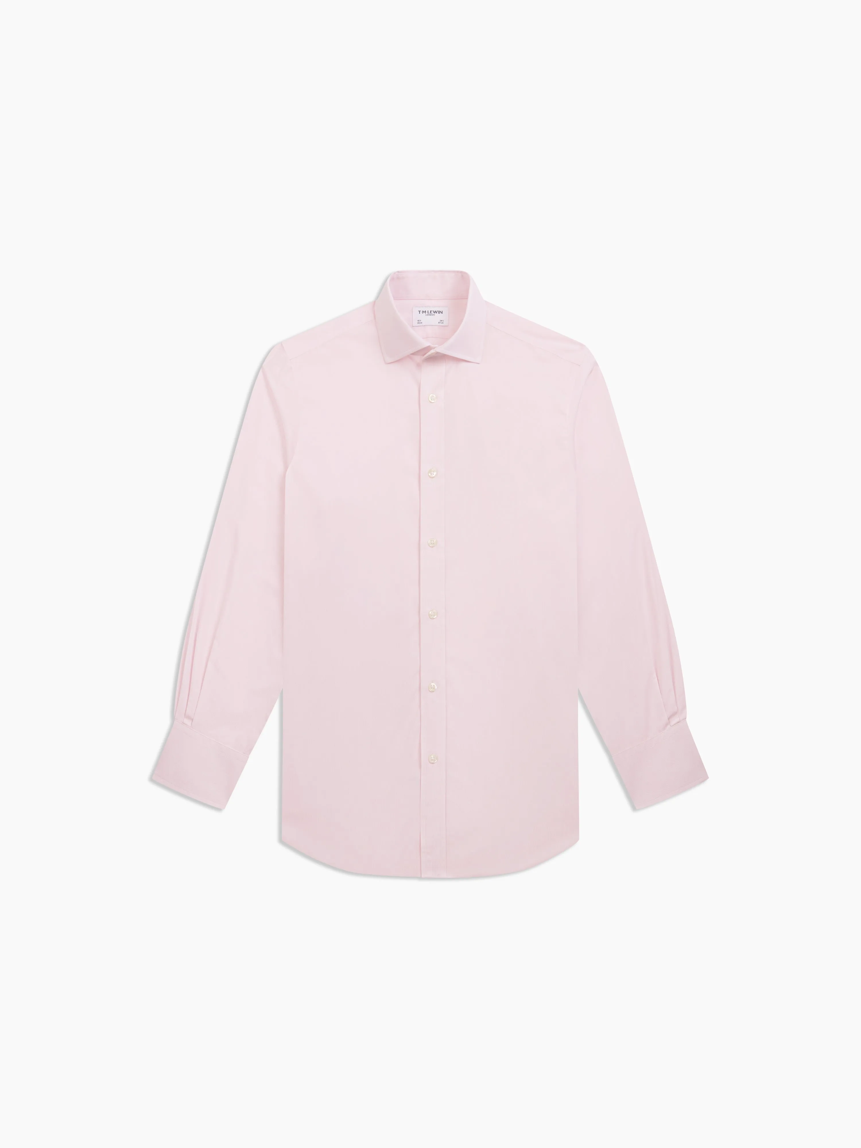 Non-Iron Pink Micro Pinstripe Plain Weave Slim Fit Single Cuff Semi-Cutaway Collar Shirt