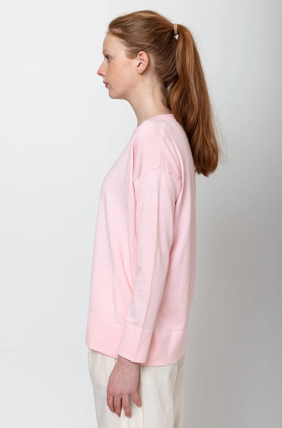 Round Neck Sweater - Pale Pink