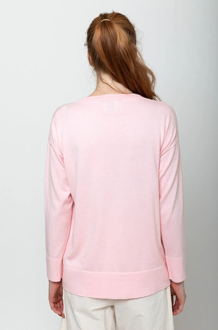 Round Neck Sweater - Pale Pink