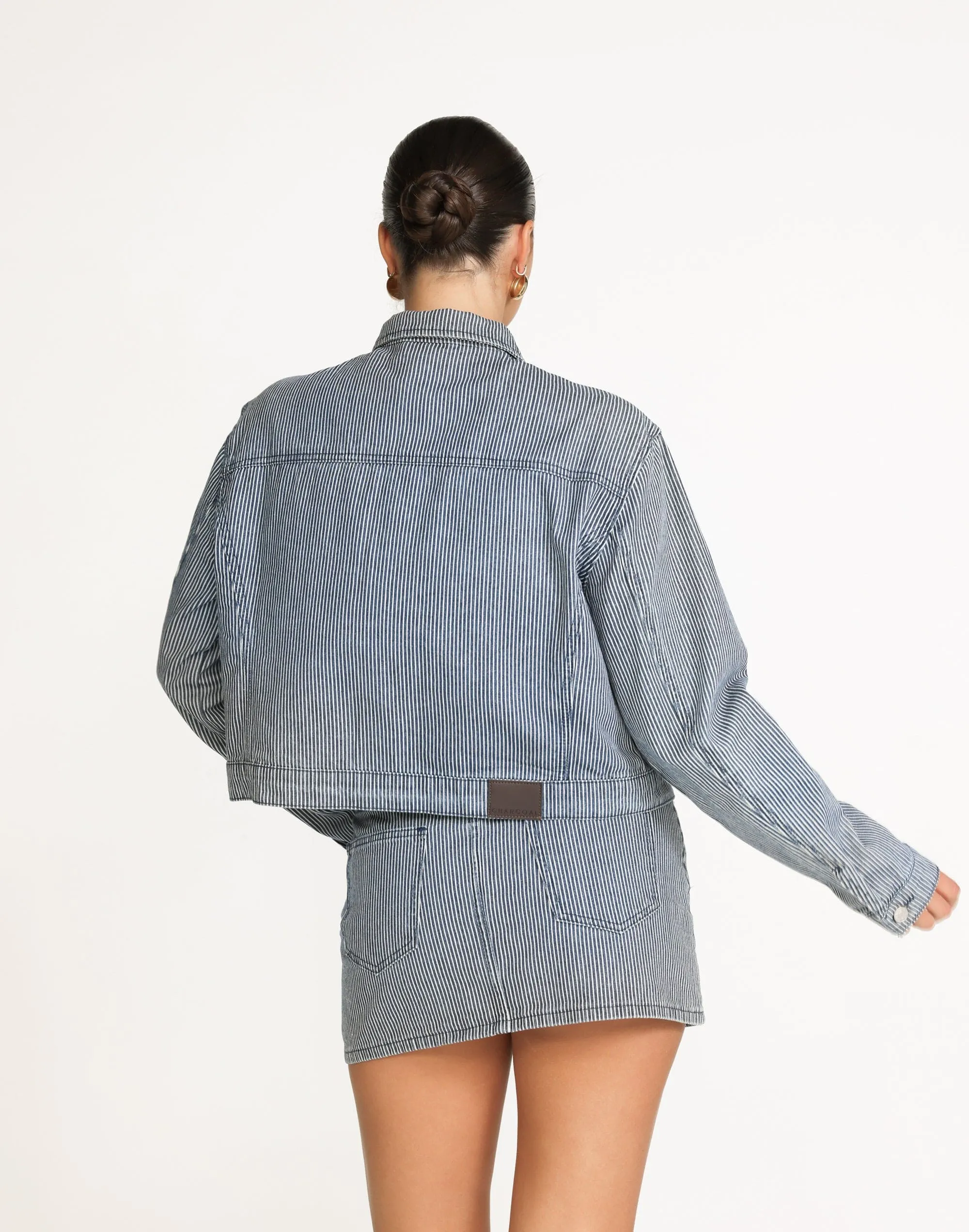 Sakimah Denim Jacket (Navy Pinstripe)