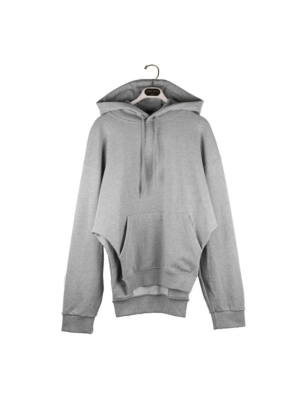 SIDE CUT OUT UNBALANCED COTTON HOODIE