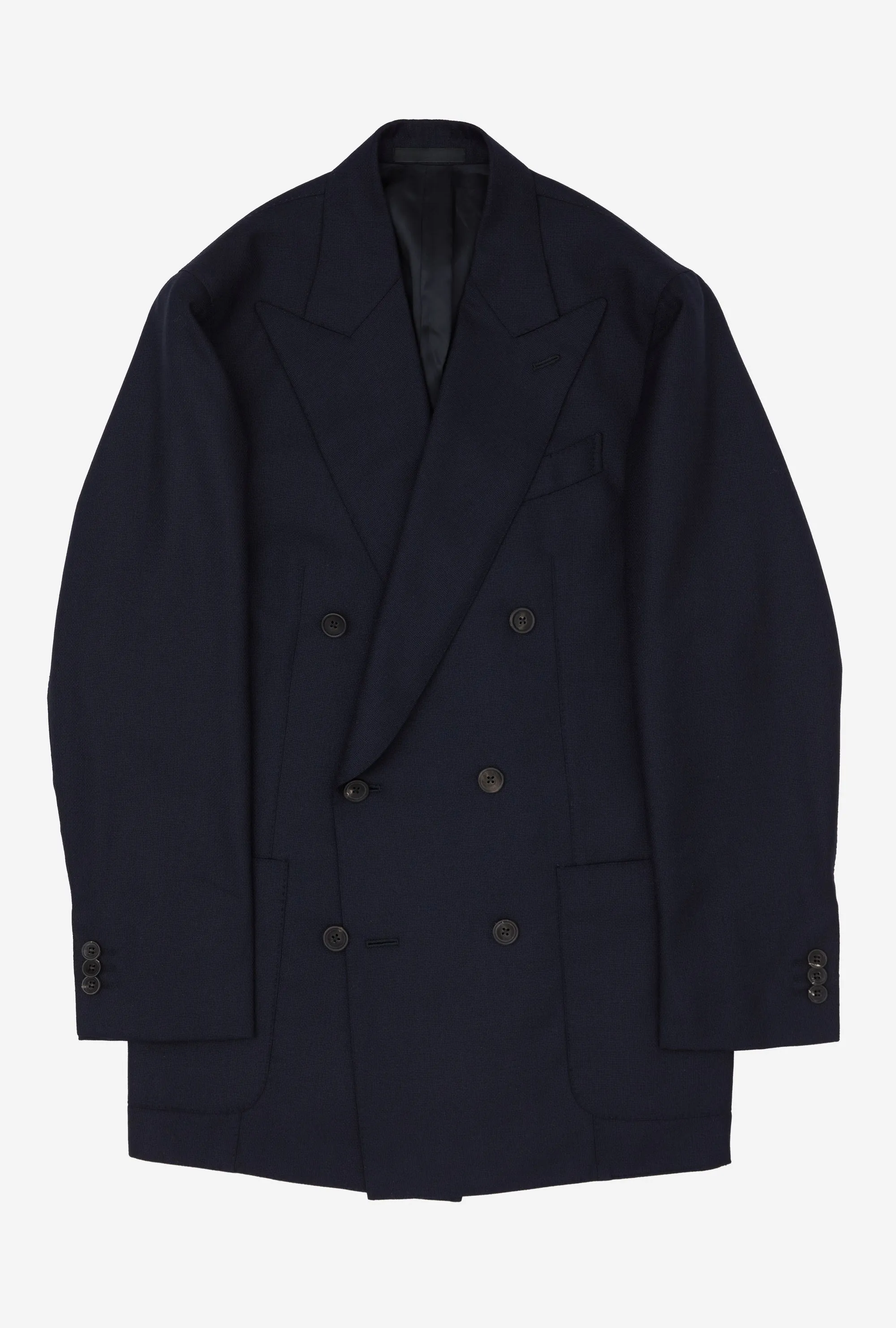 Sport Jacket Double Breasted Navy Wool Hopsack