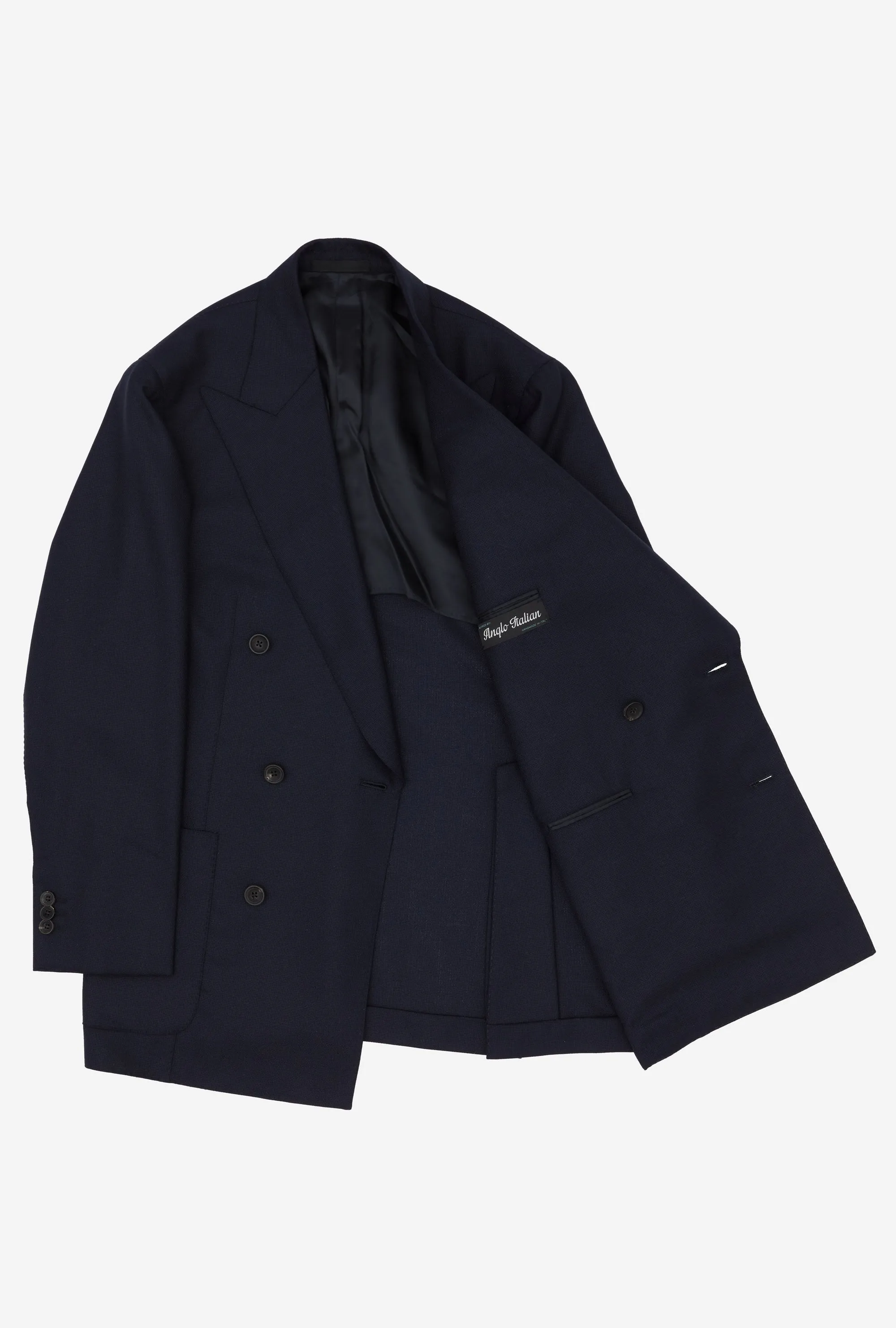 Sport Jacket Double Breasted Navy Wool Hopsack