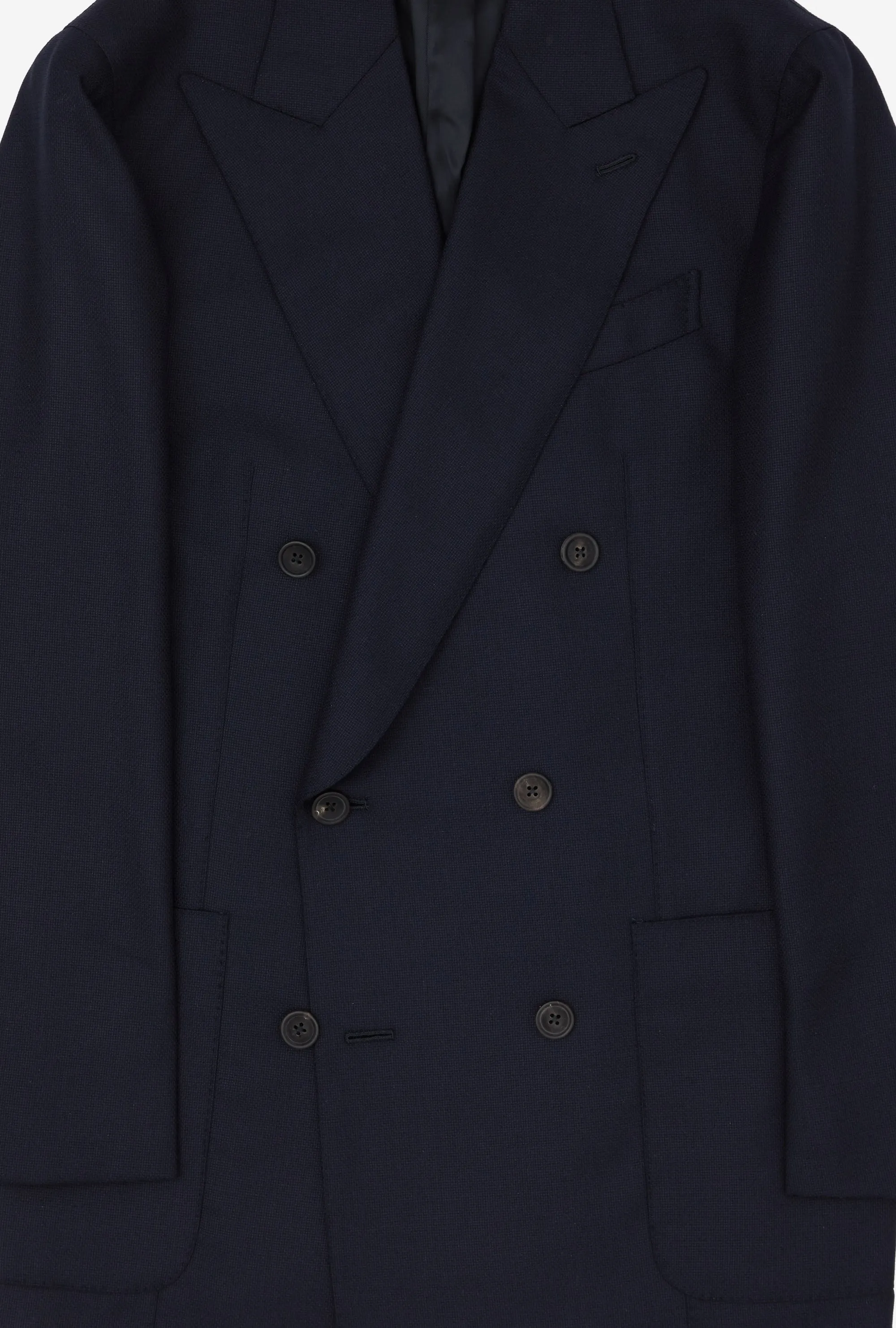 Sport Jacket Double Breasted Navy Wool Hopsack