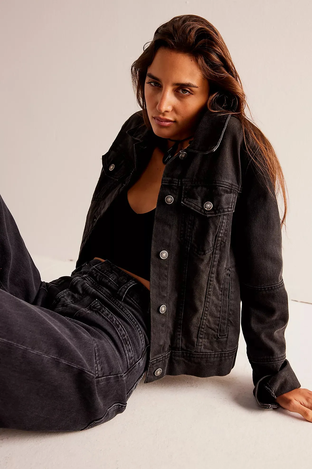 The Rumors Denim Jacket by Free People - Black