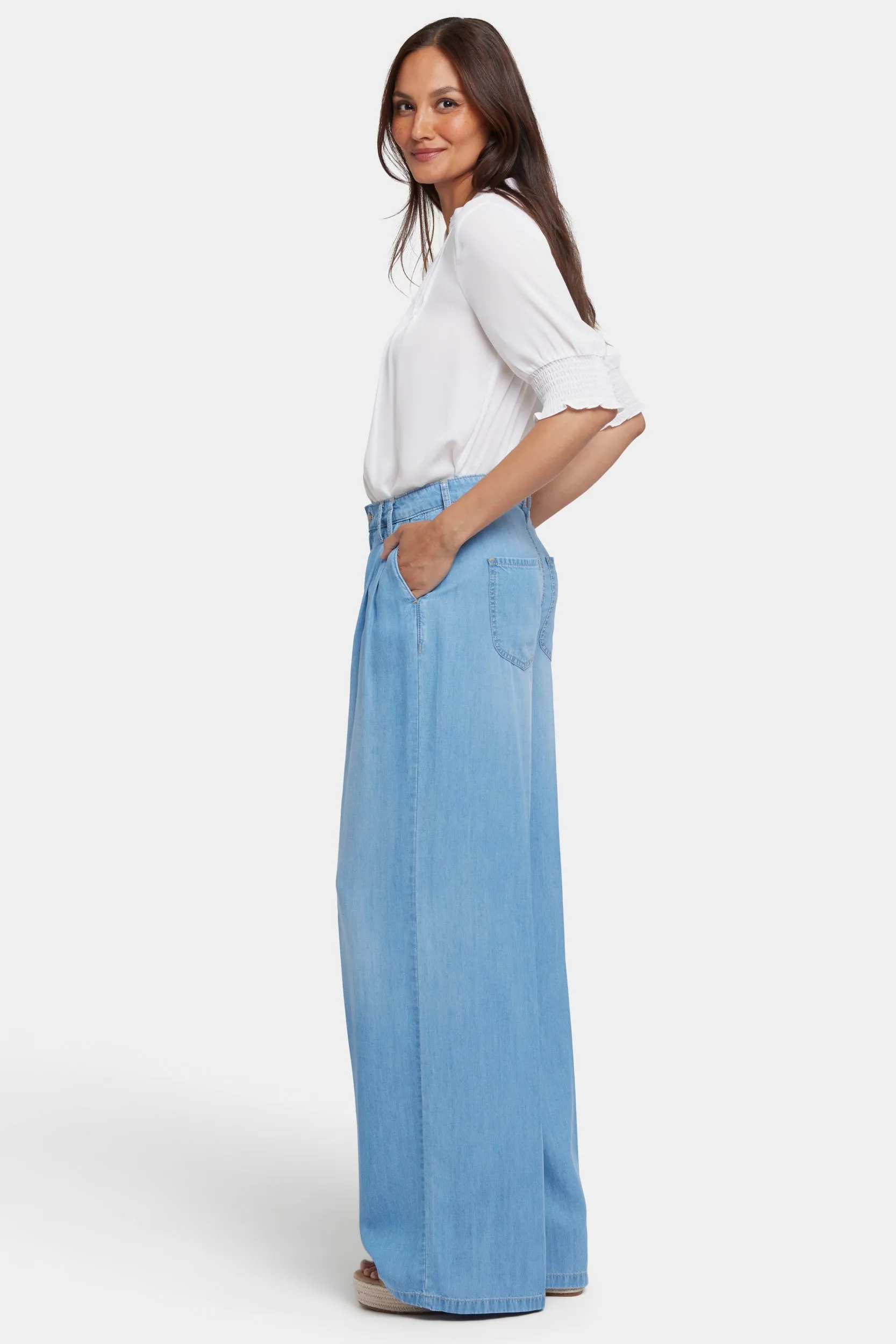 Whitney Pleated Trouser Pants With Super High Rise | Canary Beach