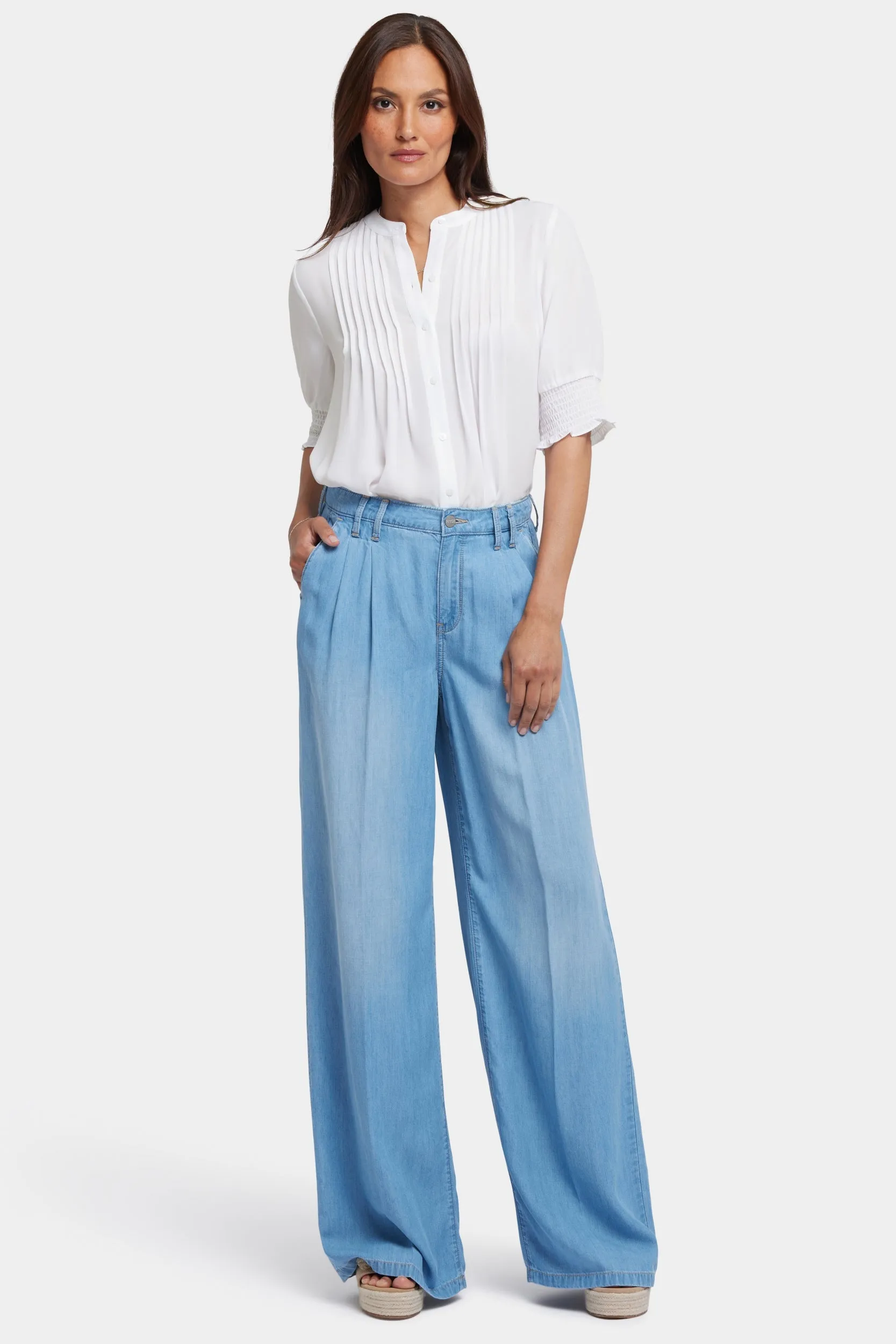 Whitney Pleated Trouser Pants With Super High Rise | Canary Beach