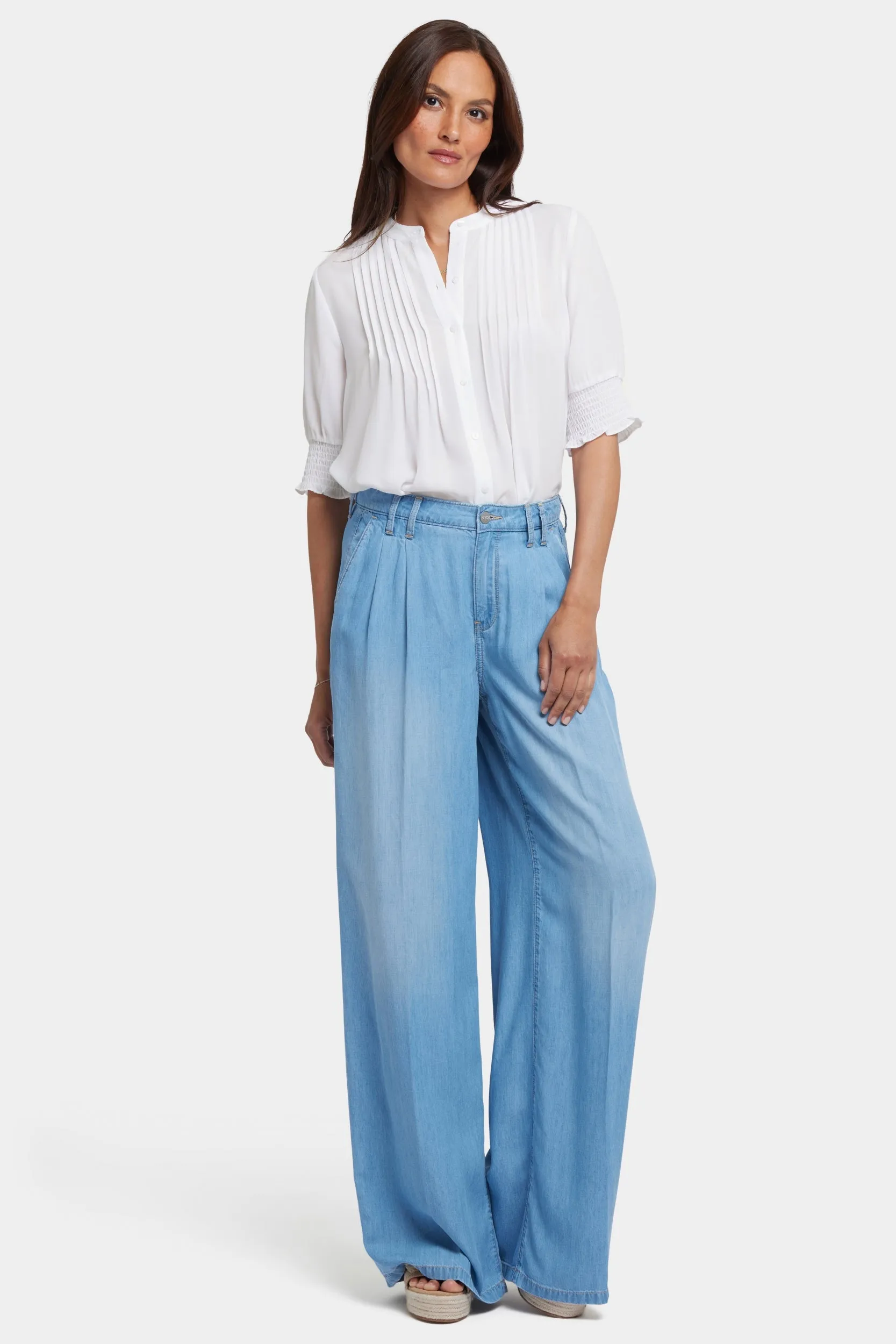 Whitney Pleated Trouser Pants With Super High Rise | Canary Beach