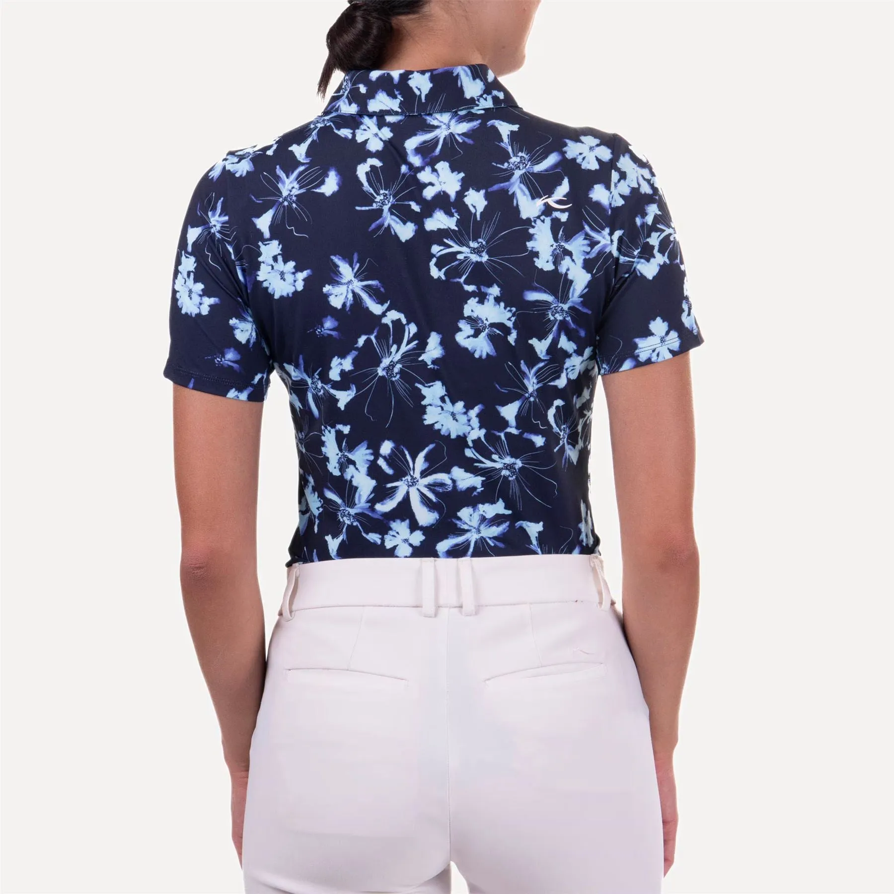 Womens Enya Printed Polo Icy Blue/Atlanta Blue - SS24