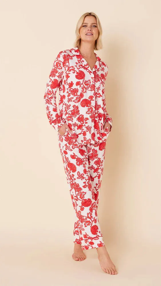 XL Red Floral Knit PJ